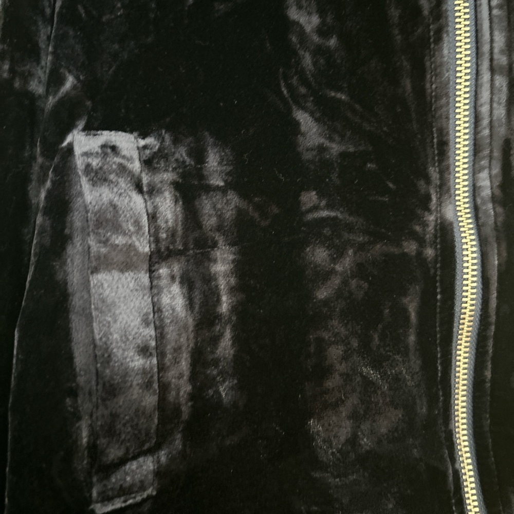 J. Crew Navy Velvet Jacket with Silver Zipper